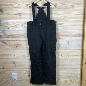 RIVIYELE Snow Pants Bib Men L Black Insulated Ski Waterproof Winter Performance